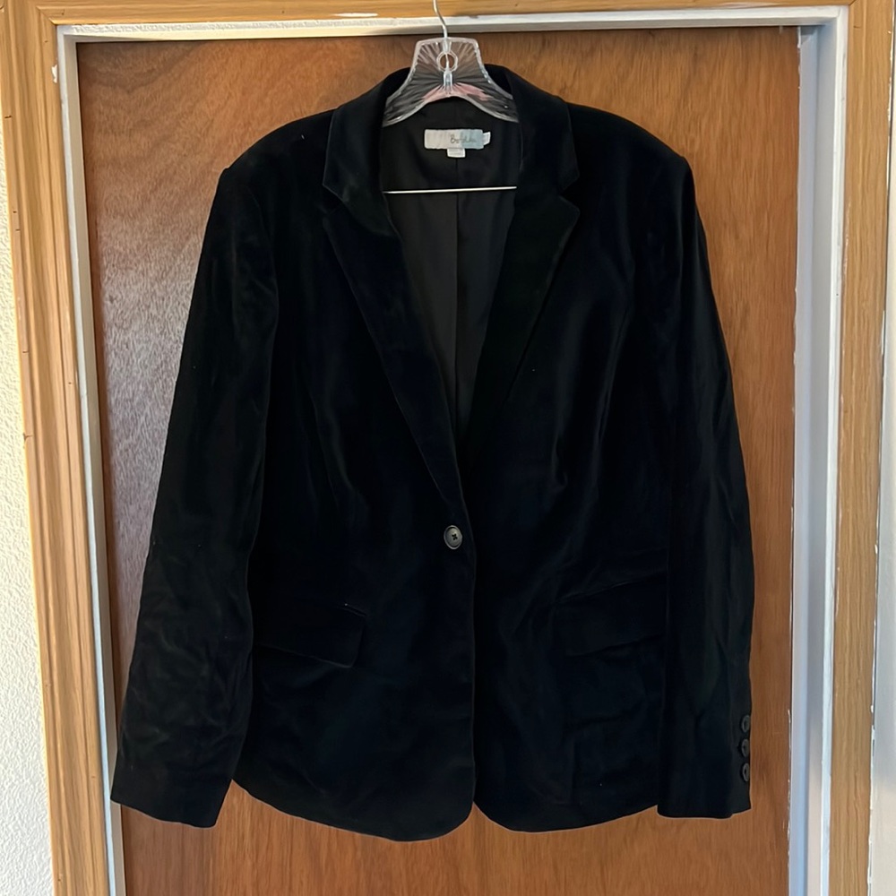 Biden Stretch Velvet Jacket - Black